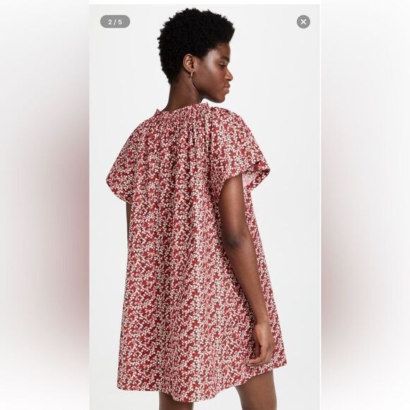 Apiece Apart Burgundy Floral Mini Dress - Picture 4 of 11